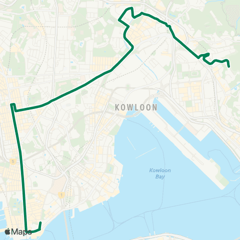 Kowloon Motor Bus Choi Fook - Tsim Sha Tsui E (Mody Road) map