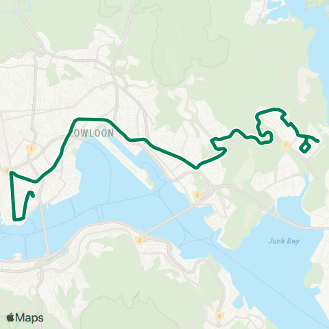 Kowloon Motor Bus Hong Sing Garden - Tsim Sha Tsui East map