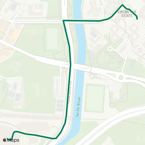 Kowloon Motor Bus Kwong Fuk - Tai Po Market Station map