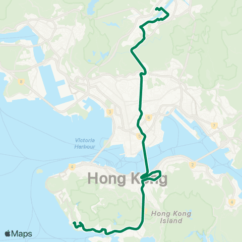 Kowloon Motor Bus Shatin Central - Wah Fu (Central) map