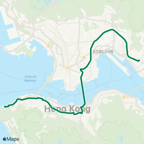 Kowloon Motor Bus Kwun Tong (Yue Man Square) - Kennedy Town map