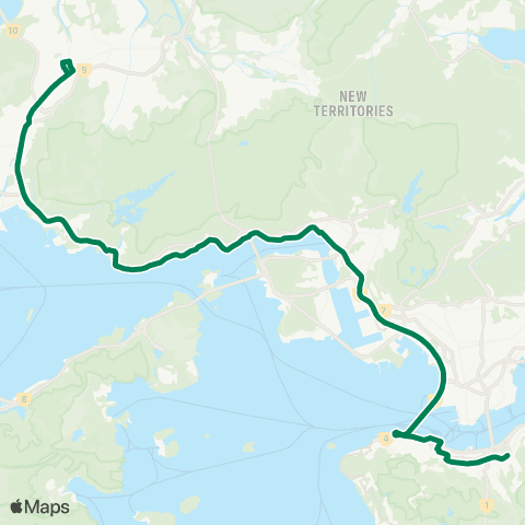 Kowloon Motor Bus Hung Shui Kiu (Hung Yuen Rd) - Causeway Bay (Victoria Pk) map