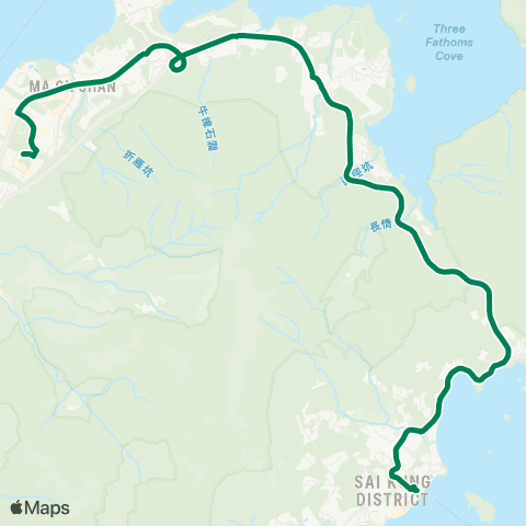 Kowloon Motor Bus Heng On - Sai Kung map