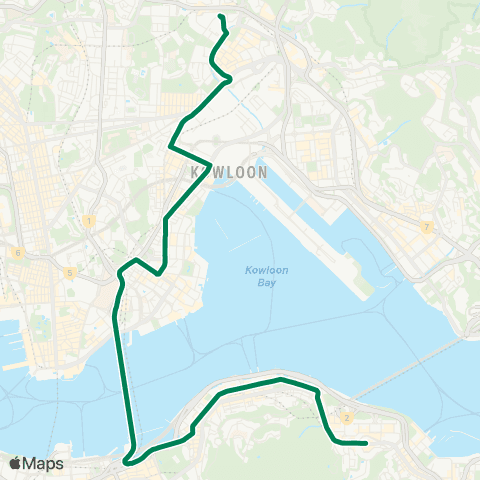 Kowloon Motor Bus Wong Tai Sin - Tai Koo (Kornhill Plaza) map