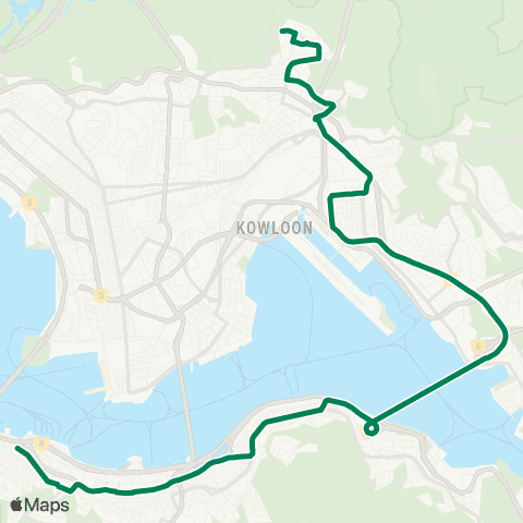 Kowloon Motor Bus Tsz Wan Shan (North) - Sheung Wan map