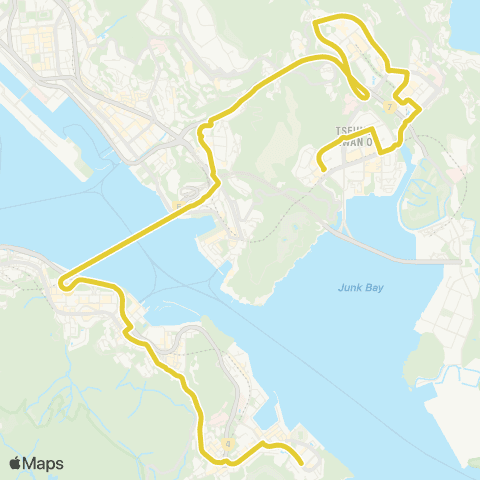 Citybus Siu Sai Wan Estate - Tiu Keng Leng Sta map