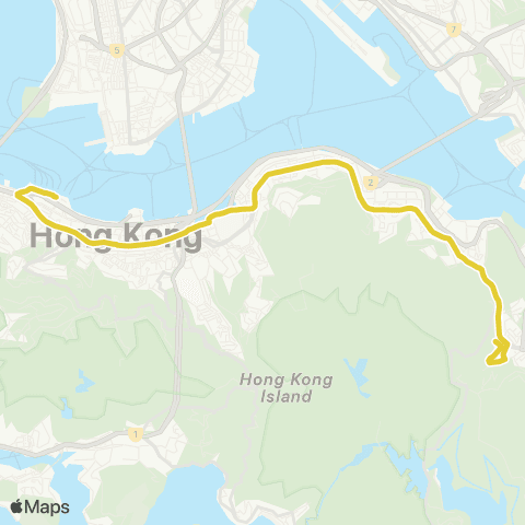 Citybus Chai Wan (Hing Wah Estate) - Central (Central Ferry Piers) map