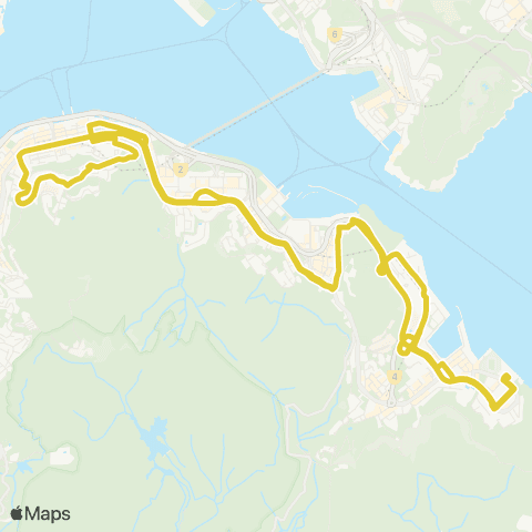 Citybus Siu Sai Wan (Island Resort) - Braemar Hill (Circular) map