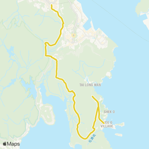 Citybus Shau Kei Wan - Shek O map
