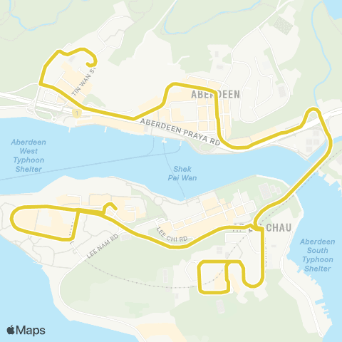 Citybus Tin Wan Estate - Ap Lei Chau Estate map