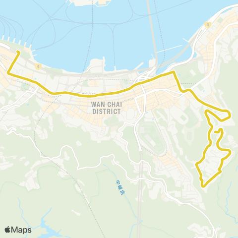 Citybus Tai Hang Dr - Central (Central Ferry Piers) map