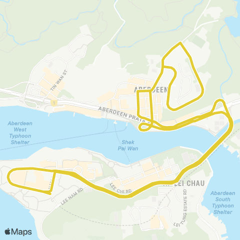 Citybus South Horizons - Shek Pai Wan (Circular) map