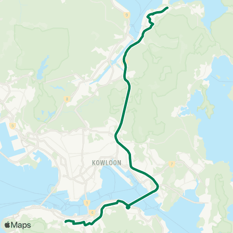 Kowloon Motor Bus Wu Kai Sha Sta - Admiralty Sta (E) map