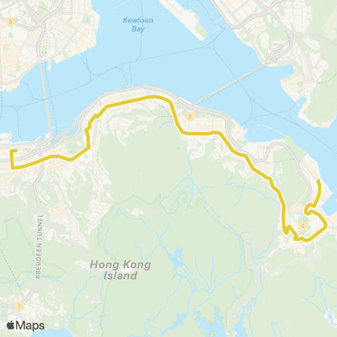 Citybus Heng Fa Chuen - Exhibition Centre Sta map