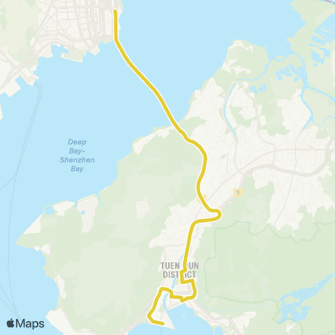 Citybus Tuen Mun Pier Head - Shenzhen Bay Port map