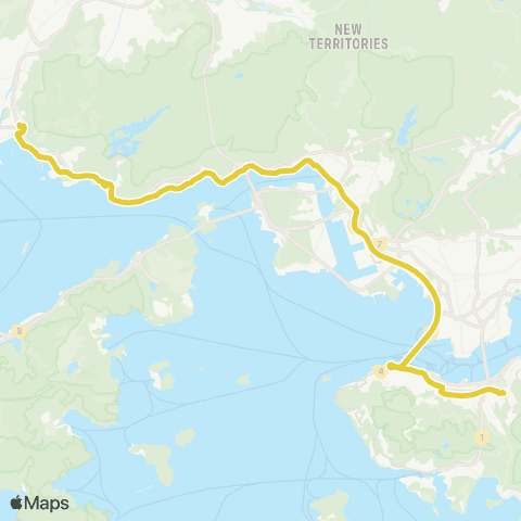 Citybus Tuen Mun (Chi Lok Fa Yuen) - Causeway Bay (Moreton Ter) map