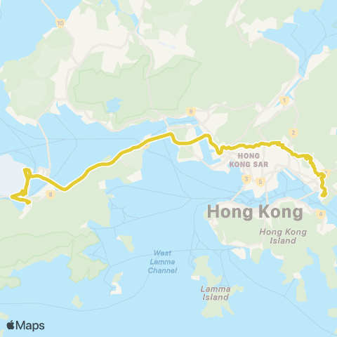 Citybus Yau Tong - Tung Chung Station map