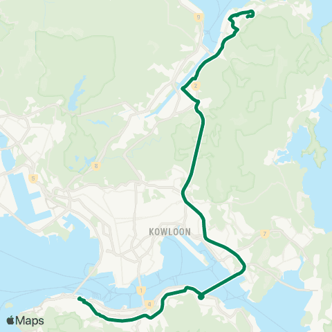 Kowloon Motor Bus Kam Ying Court - Central (Macao Ferry) map