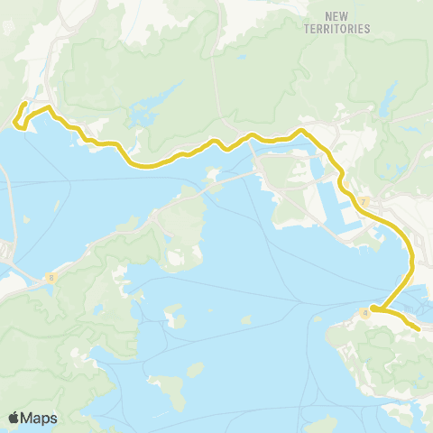 Citybus Admiralty (W) - Tuen Mun (Lung Mun Oasis) map