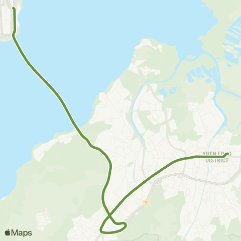 New Lantao Bus Yuen Long Station - Shenzhen Bay Port map