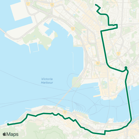 Kowloon Motor Bus Kennedy Town - Sham Shui Po (Pak Tin Estate) map
