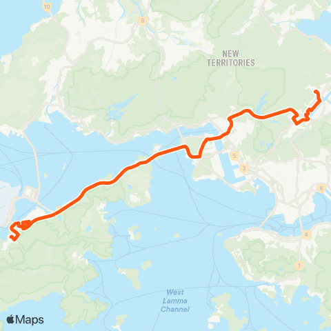 Long Win Bus Tung Chung (Yat Tung) - Fo Tan (Shan Mei St) map
