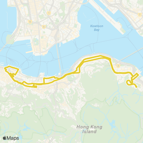 Citybus Yiu Tung Estate - Central (Exchange Square) (Circular) map