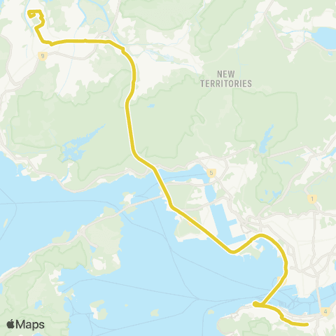 Citybus Tin Shui Wai Town Centre - Wan Chai map