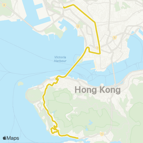 Citybus Tin Wan - Cheung Sha Wan (Kom Tsun St) map