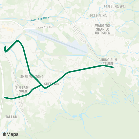 Kowloon Motor Bus Kam Sheung Rd Sta - Sheung Tsuen (Circular) map