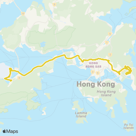 Citybus Tseung Kwan O (Hong Sing Garden) - Tung Chung Sta map