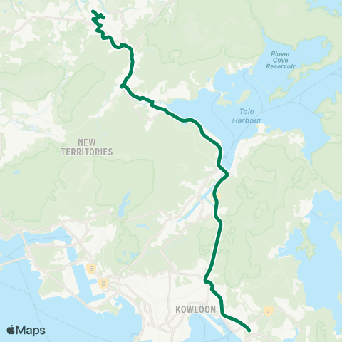 Kowloon Motor Bus Sheung Shui (Tin Ping) - Lam Tin Station map