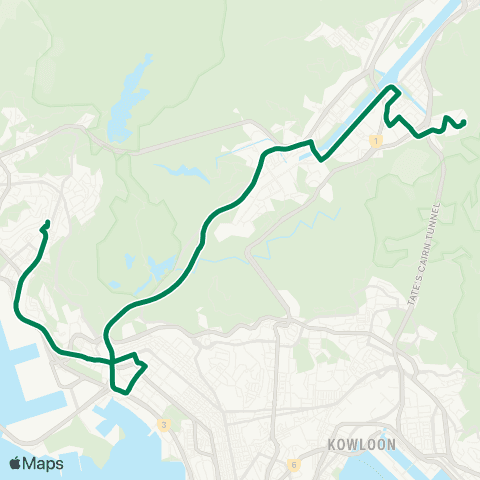 Kowloon Motor Bus Wong Nai Tau - Kwai Hing Station map
