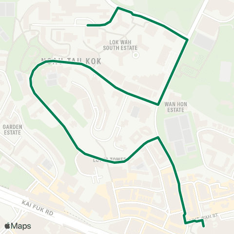 Kowloon Motor Bus Kwun Tong (Yue Man Square) - Lok Wah map