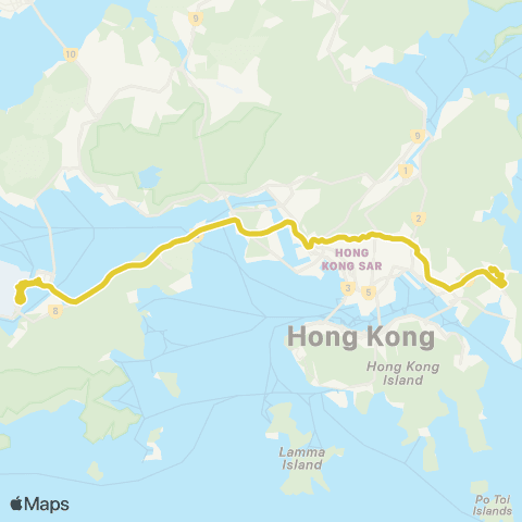 Citybus Tseung Kwan O (Po Lam) - Airport / Hzmb Hong Kong Port map