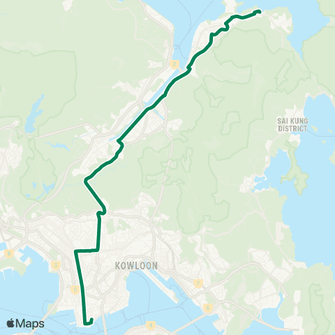 Kowloon Motor Bus Nai Chung - Tsim Sha Tsui map