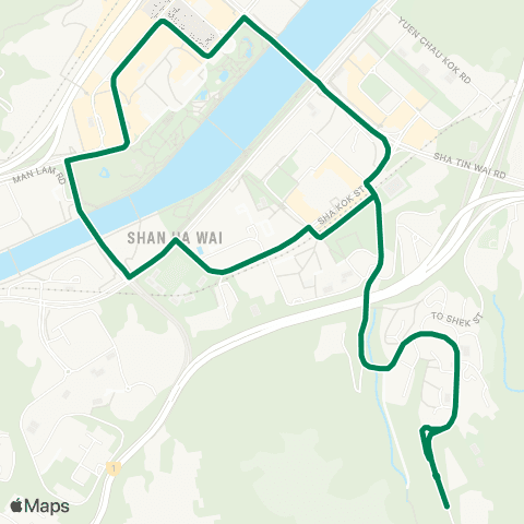 Kowloon Motor Bus Shui Chuen O (Upper) - Sha Tin Central (Circular) map