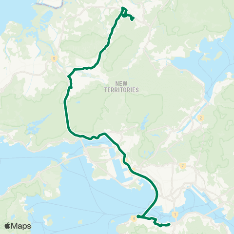 Kowloon Motor Bus Chi Fuk Circuit - Exhibition Centre Sta map