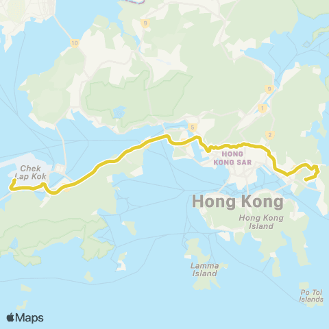 Citybus Tiu Keng Leng Sta - Aircraft Maintenance Area map