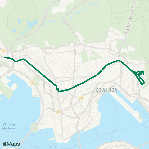 Kowloon Motor Bus Choi Fook - Mei Foo map