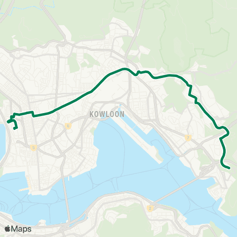 Kowloon Motor Bus Lam Tin (Kwong Tin Estate) - Mong Kok (Pk Av) map