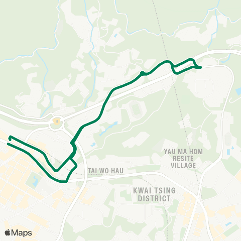 Kowloon Motor Bus Tsuen Wan Sta - Lei Muk Shue (Circular) map