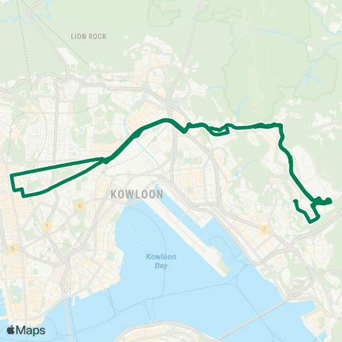 Kowloon Motor Bus Sau Mau Ping (Central) - Mong Kok (Circular) map