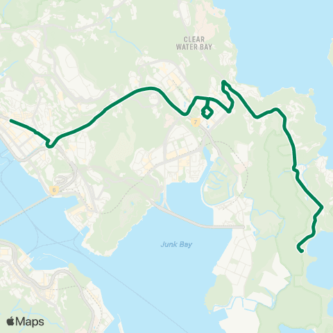Kowloon Motor Bus Clear Water Bay - Kwun Tong map