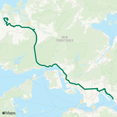 Kowloon Motor Bus Tin Shui Wai Town Ctr - Kwun Tong Ferry map