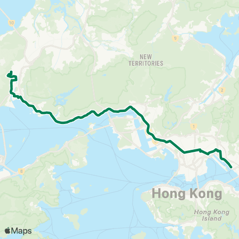 Kowloon Motor Bus Tuen Mun (Po Tin Estate) - Kwun Tong Ferry map