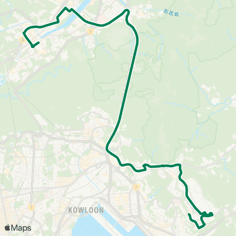 Kowloon Motor Bus Sau Mau Ping (Central) - Tai Wai Station map