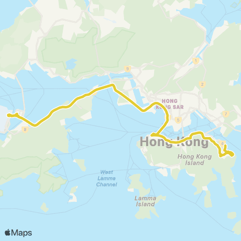 Citybus Heng Fa Chuen - Hzmb Hong Kong Port map