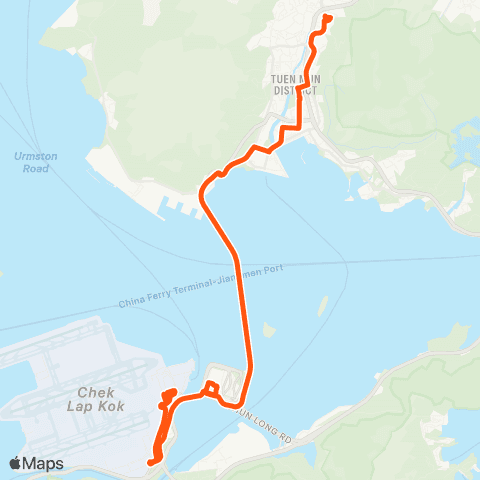 Long Win Bus Tuen Mun (Fu Tai Estate) - Airport (Ground TC) map