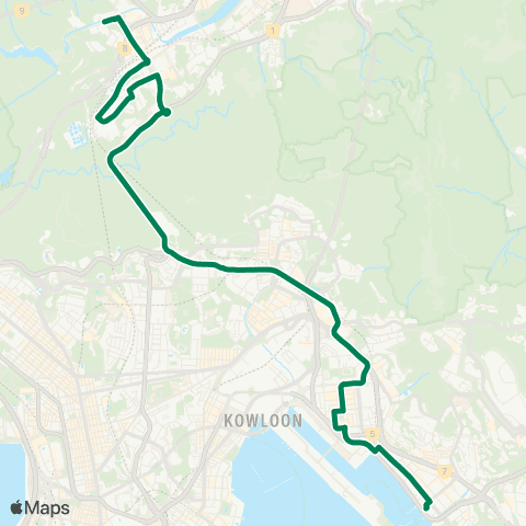 Kowloon Motor Bus Mei Lam - Kwun Tong Ferry map